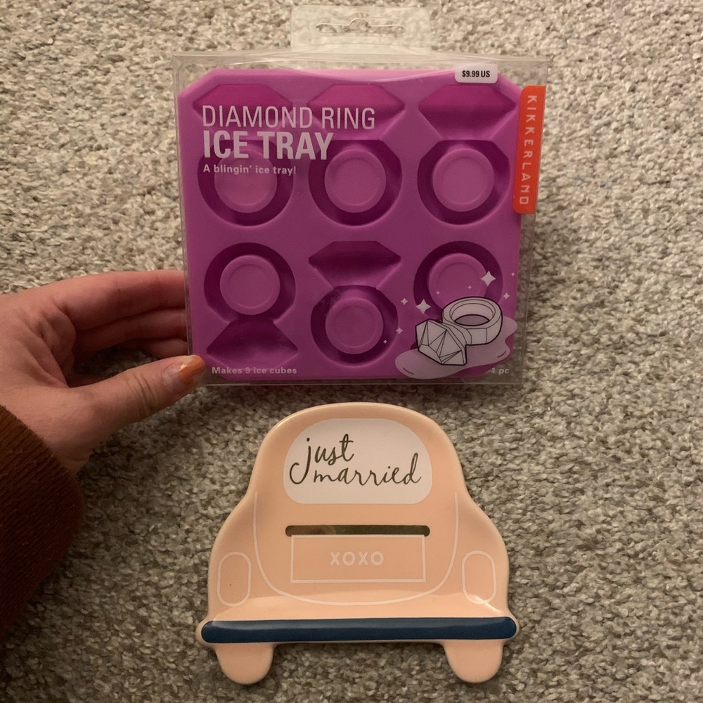 Wedding ring trinket holder and ring ice mold